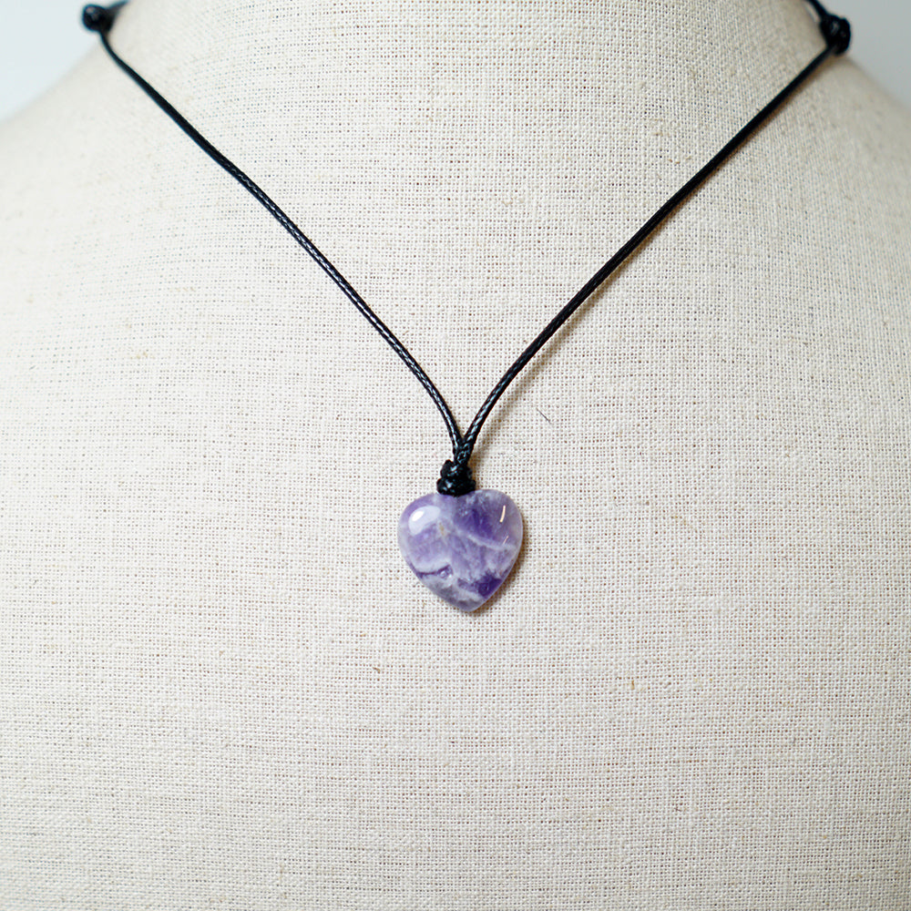 Colgante Corazón de Piedra de Amatista