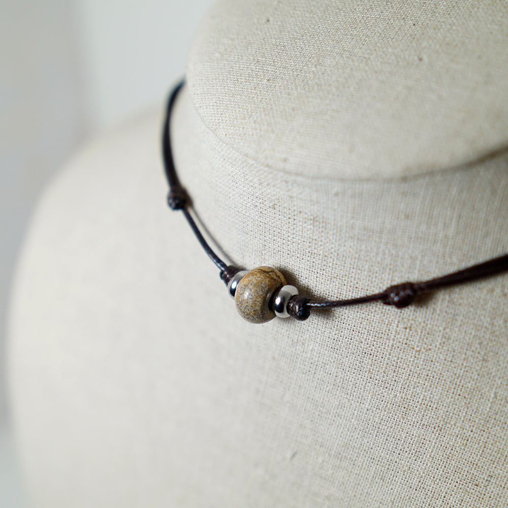 Colgante con Cuenta de Jaspe Kalahari