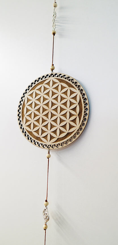 Atrapasol Flor De La Vida Madera Arce Trinity
